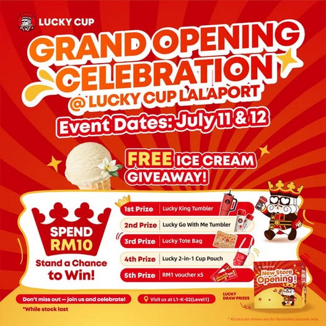 Lucky-Cup-Grand-Opening-Promotion-at-LaLaport-Bukit-Bintang-City-Centre 11-12 July 2026: Lucky Cup Grand Opening Promotion at LaLaport Bukit Bintang City Centre – Free Ice Cream Giveaway, Spend RM10 & Win Exciting Lucky Draw Prizes