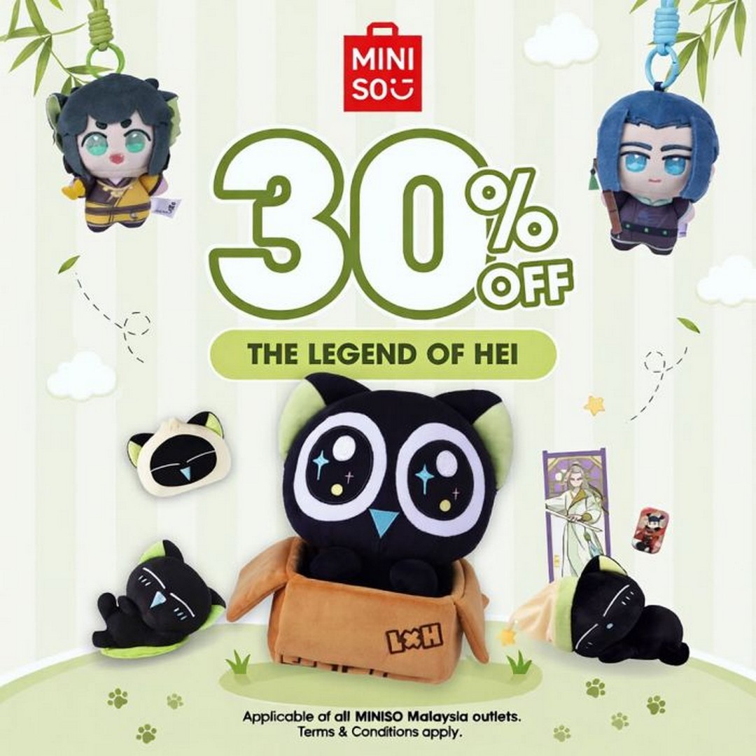 MINISO-Malaysia-Hello-July-Promotion-–-Enjoy-Up-to-30-OFF-1 1–31 July 2026: MINISO Malaysia Hello July Promotion – Enjoy Up to 30% OFF The Legend of Hei Collection, Cosmetics Deals, Ichiban Kuji Savings & More