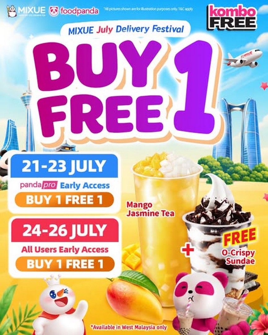 MIXUE-Malaysia-Buy-1-Free-1-Promotion-on-FoodPanda-1 21-27 July 2026: MIXUE Malaysia Buy 1 Free 1 Promotion on FoodPanda – Enjoy Double the Ice Cream & Tea for the Same Price