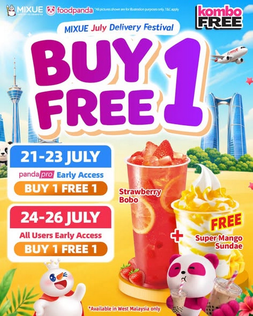 MIXUE-Malaysia-Buy-1-Free-1-Promotion-on-FoodPanda 21-27 July 2026: MIXUE Malaysia Buy 1 Free 1 Promotion on FoodPanda – Enjoy Double the Ice Cream & Tea for the Same Price