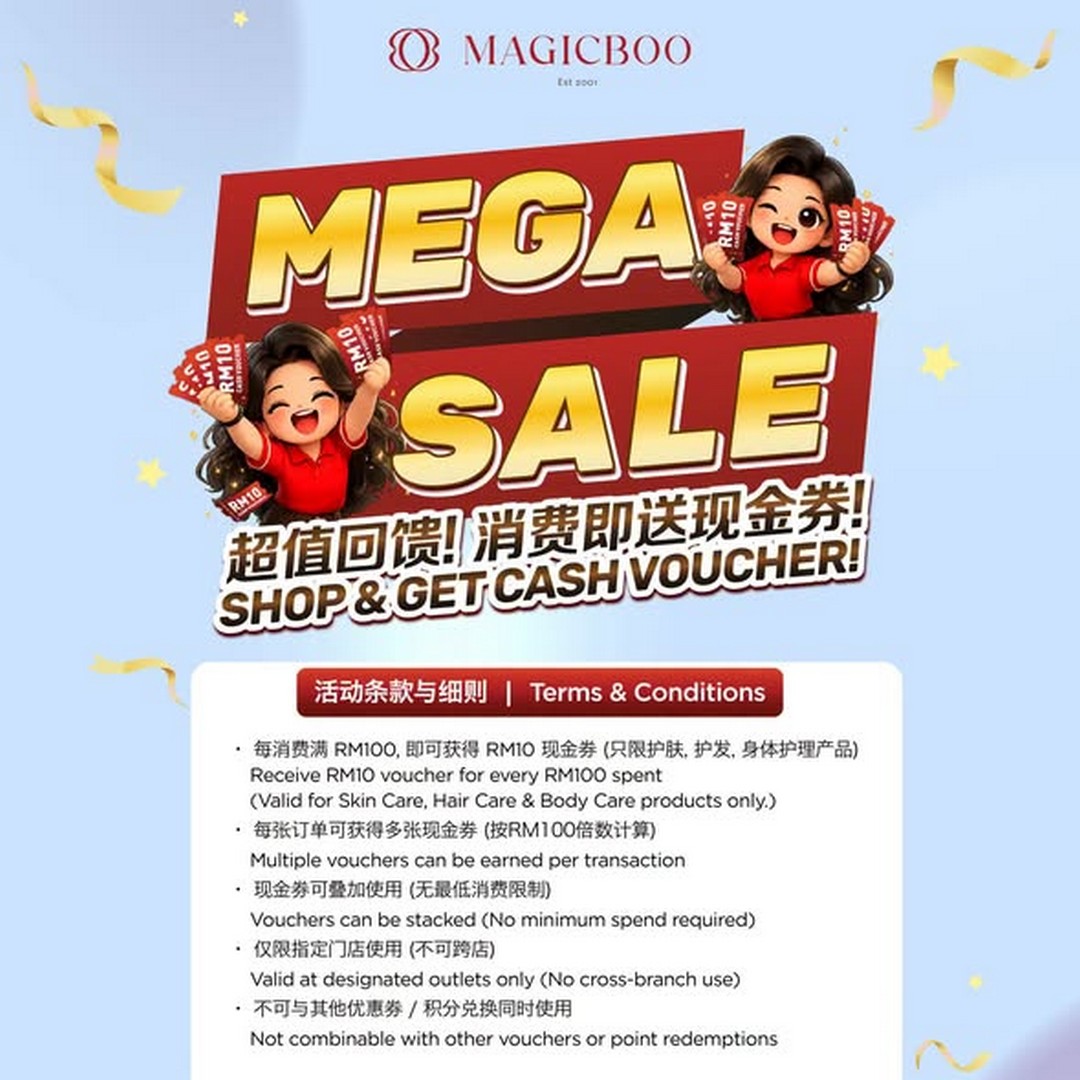 Magicboo-Beauty-Malaysia-Mega-Sale-Promotion-–-Spend-RM100-1 11-31 July 2026: Magicboo Beauty Malaysia Mega Sale Promotion – Spend RM100 and Receive RM10 Cash Voucher Rewards for Even Bigger Savings