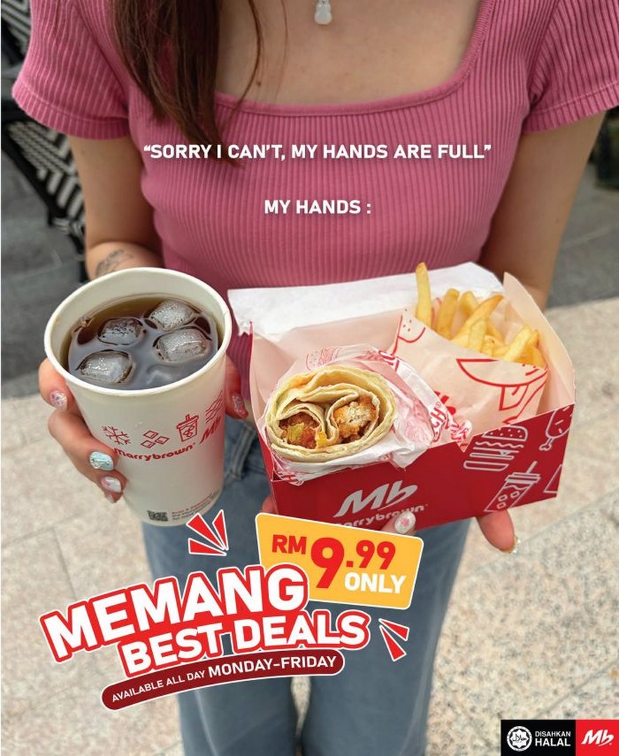 Marrybrown-Memang-Best-Deals-Promotion-1 23 July 2026 onwards: Marrybrown Memang Best Deals Promotion: Enjoy All-Day Combo Meals at Only RM9.99 with Burger, Wrap and Rice Sets