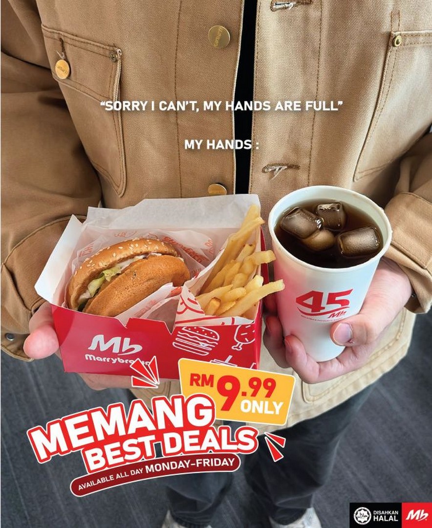 Marrybrown-Memang-Best-Deals-Promotion 23 July 2026 onwards: Marrybrown Memang Best Deals Promotion: Enjoy All-Day Combo Meals at Only RM9.99 with Burger, Wrap and Rice Sets