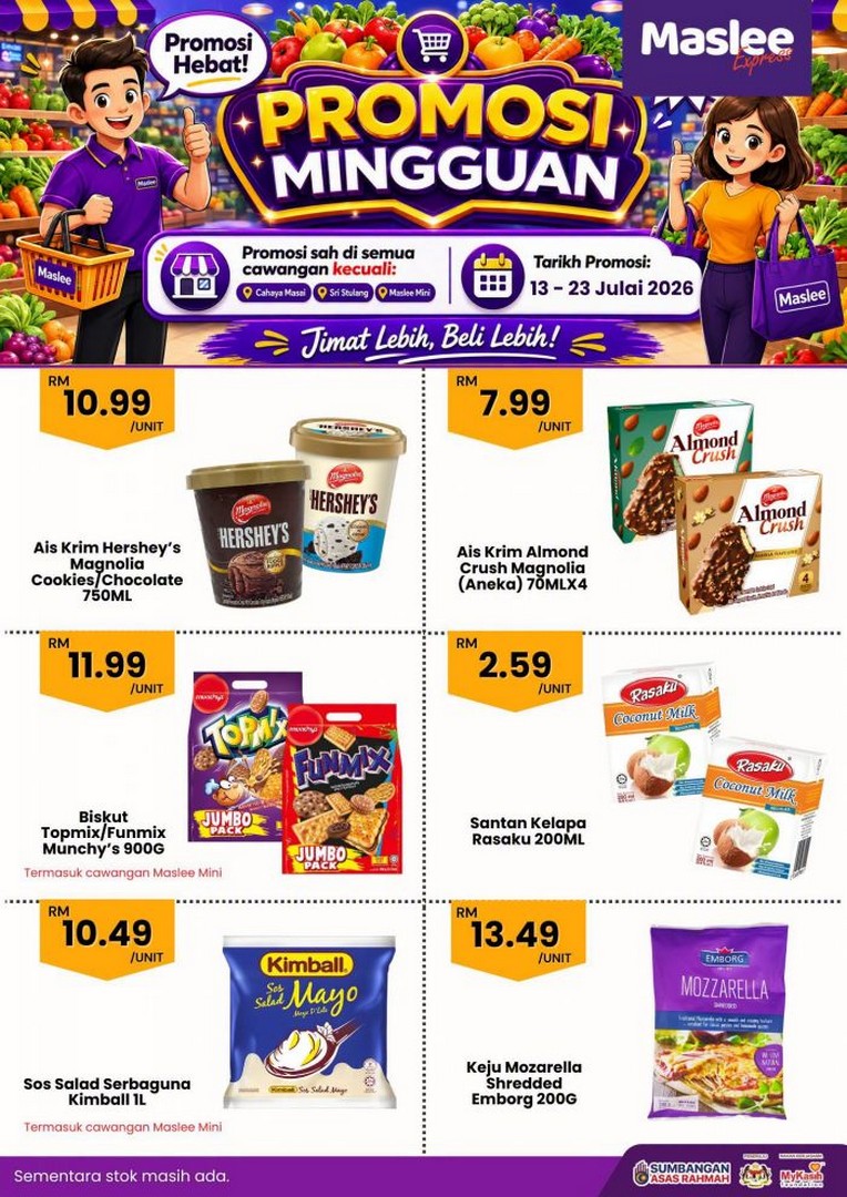 Maslee-Weekly-Jimat-Lebih-Sale-Promotion 13–23 July 2026: Maslee Weekly Jimat Lebih Sale Promotion – Save More on Groceries from RM2.59 at Participating Maslee Express Outlets