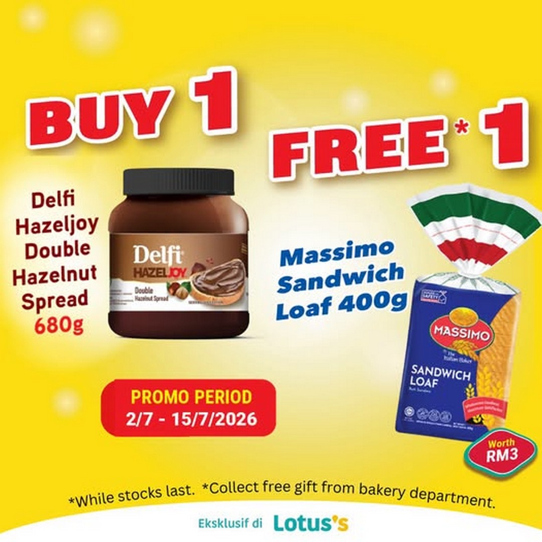 Massimo-Bread-FREE-Loaf-Promotion-with-Delfi-Hazeljoy-Double-Hazelnut-Spread 2–15 July 2026: Massimo Bread FREE Loaf Promotion with Delfi Hazeljoy Double Hazelnut Spread – Enjoy a Delicious Breakfast Deal While Stocks Last