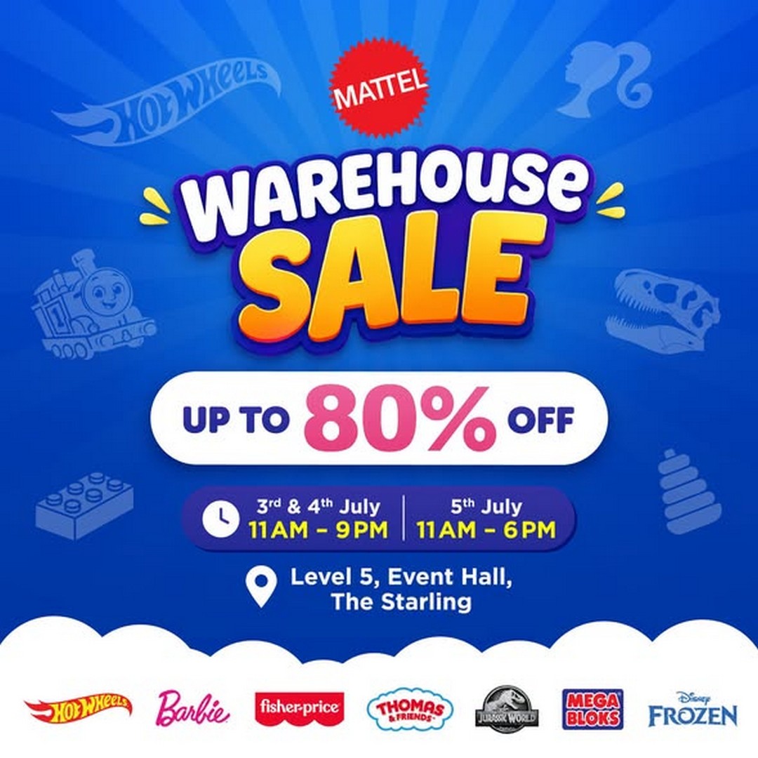 Mattel-Warehouse-Sale-at-the-Starling-–-Enjoy-Up-to-80-OFF 3–5 July 2026: Mattel Warehouse Sale at the Starling – Enjoy Up to 80% OFF Hot Wheels, Barbie, Fisher-Price, Thomas & Friends and More Toy Promotions