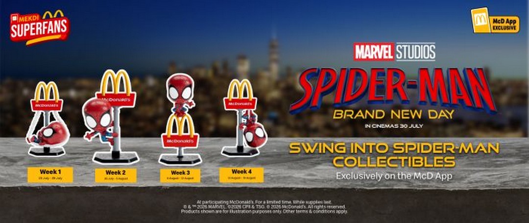 McDonalds-Malaysia-Spider-Man-Collectibles-Promotion-1 23 July-19 August 2026: McDonald's Malaysia Spider-Man Collectibles Promotion: Redeem Exclusive Limited Edition Figures with 150 Points via McD App