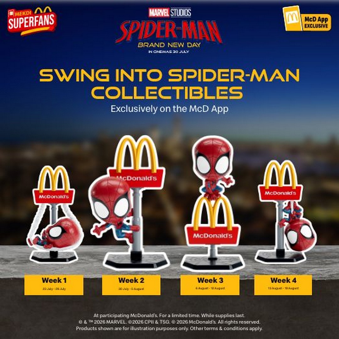 McDonalds-Malaysia-Spider-Man-Collectibles-Promotion 23 July-19 August 2026: McDonald's Malaysia Spider-Man Collectibles Promotion: Redeem Exclusive Limited Edition Figures with 150 Points via McD App