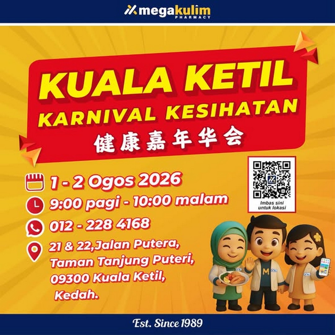 Mega-Kulim-Pharmacy-Health-Carnival-Sale 1-2 August 2026: Mega Kulim Pharmacy: Health Carnival Sale & Promotion Event With Free Health Screening, Rewards And Wellness Offers