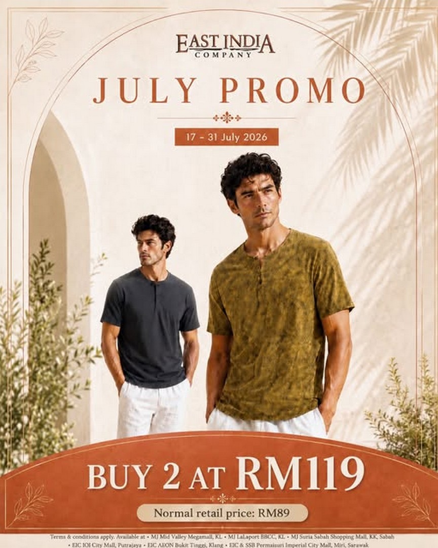 Metrojaya-East-India-Company-July-Promotion 17-31 July 2026: Metrojaya East India Company July Promotion – Buy 2 Fashion Essentials for RM119 Limited Time Wardrobe Sale