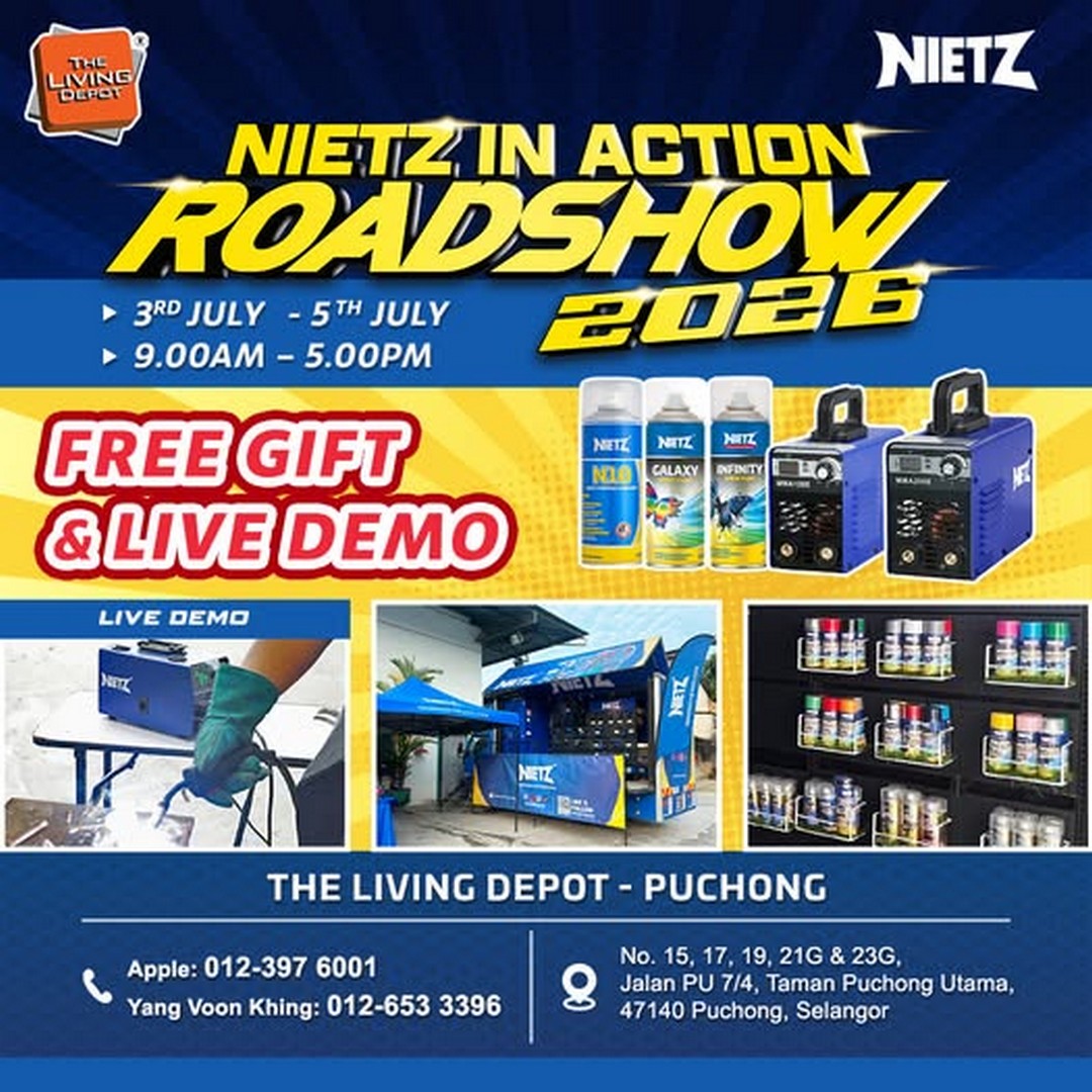 NIETZ-Malaysia-NIETZ-In-Action-Roadshow-Promotion 3–5 July 2026: NIETZ Malaysia NIETZ In Action Roadshow Promotion at The Living Depot Puchong with Exclusive Discounts, Live Demonstrations and Free Gifts