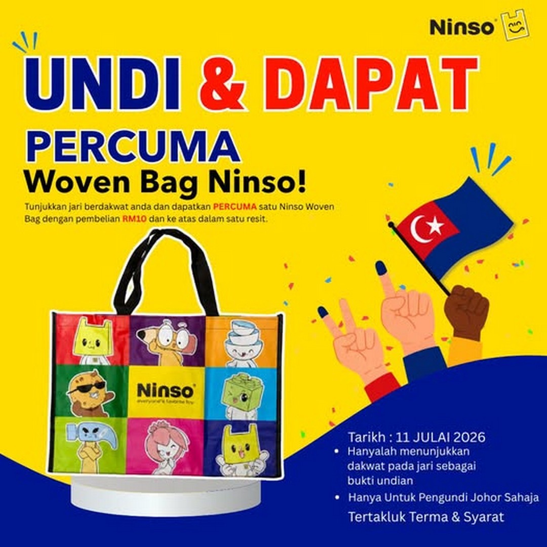 NINSO-Malaysia-Free-Woven-Bag-Promotion 11 July 2026: NINSO Malaysia Free Woven Bag Promotion – Spend RM10 and Receive a Complimentary Gift at Johor Outlets After Voting