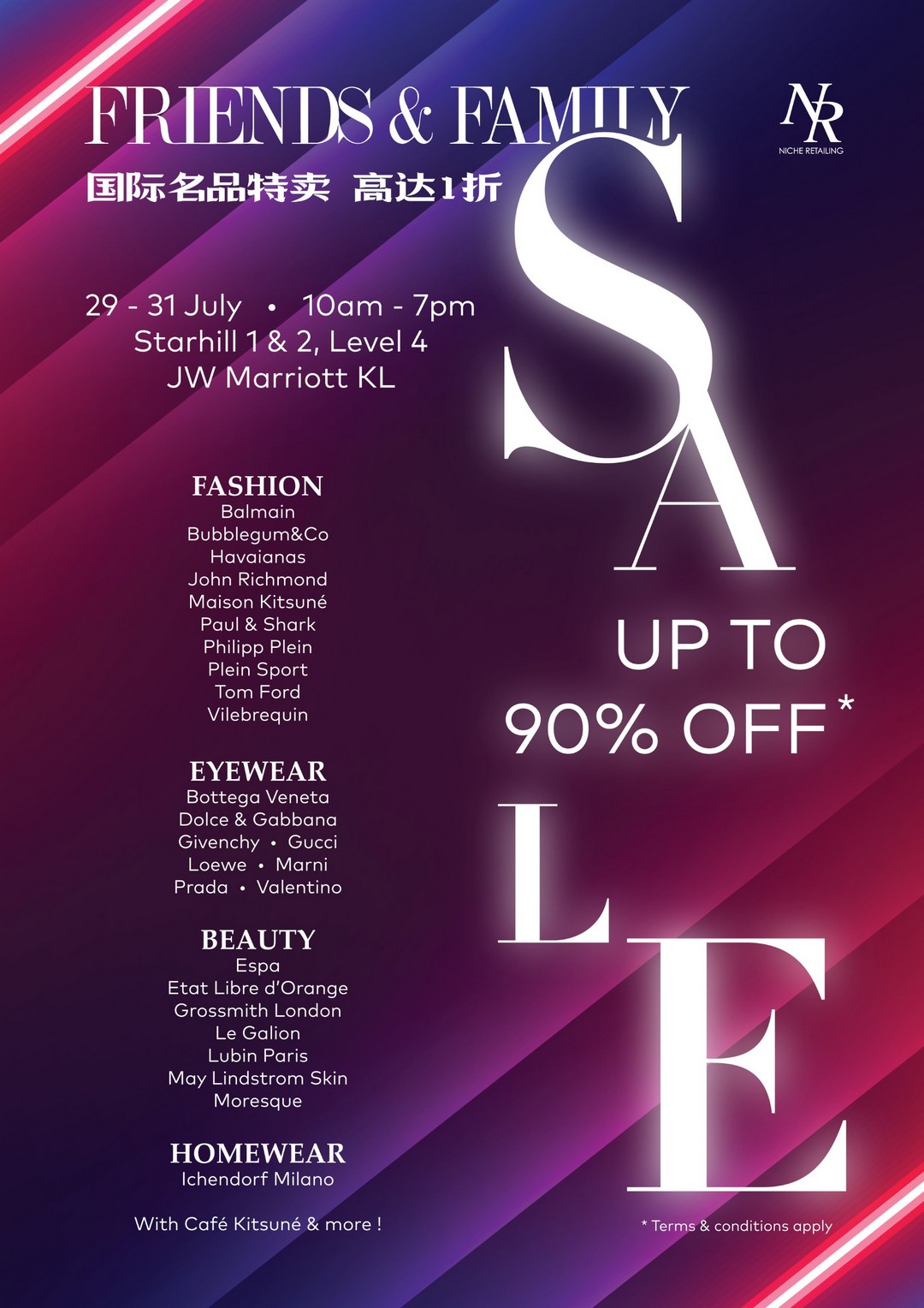 Niche-Retailing-Friends-Family-Sale-Malaysia 29-31 July 2026: Niche Retailing Friends & Family Sale Malaysia – Up to 90% OFF Luxury Fashion, Beauty & Lifestyle Brands at JW Marriott Kuala Lumpur