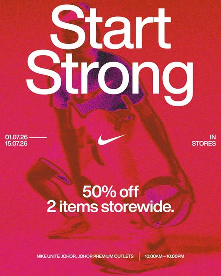 Nike-Unite-Johor-Special-Sale-–-Enjoy-50-Storewide-Promotion 1-15 July 2026: Nike Unite Johor Special Sale – Enjoy 50% Storewide Promotion at Johor Premium Outlets