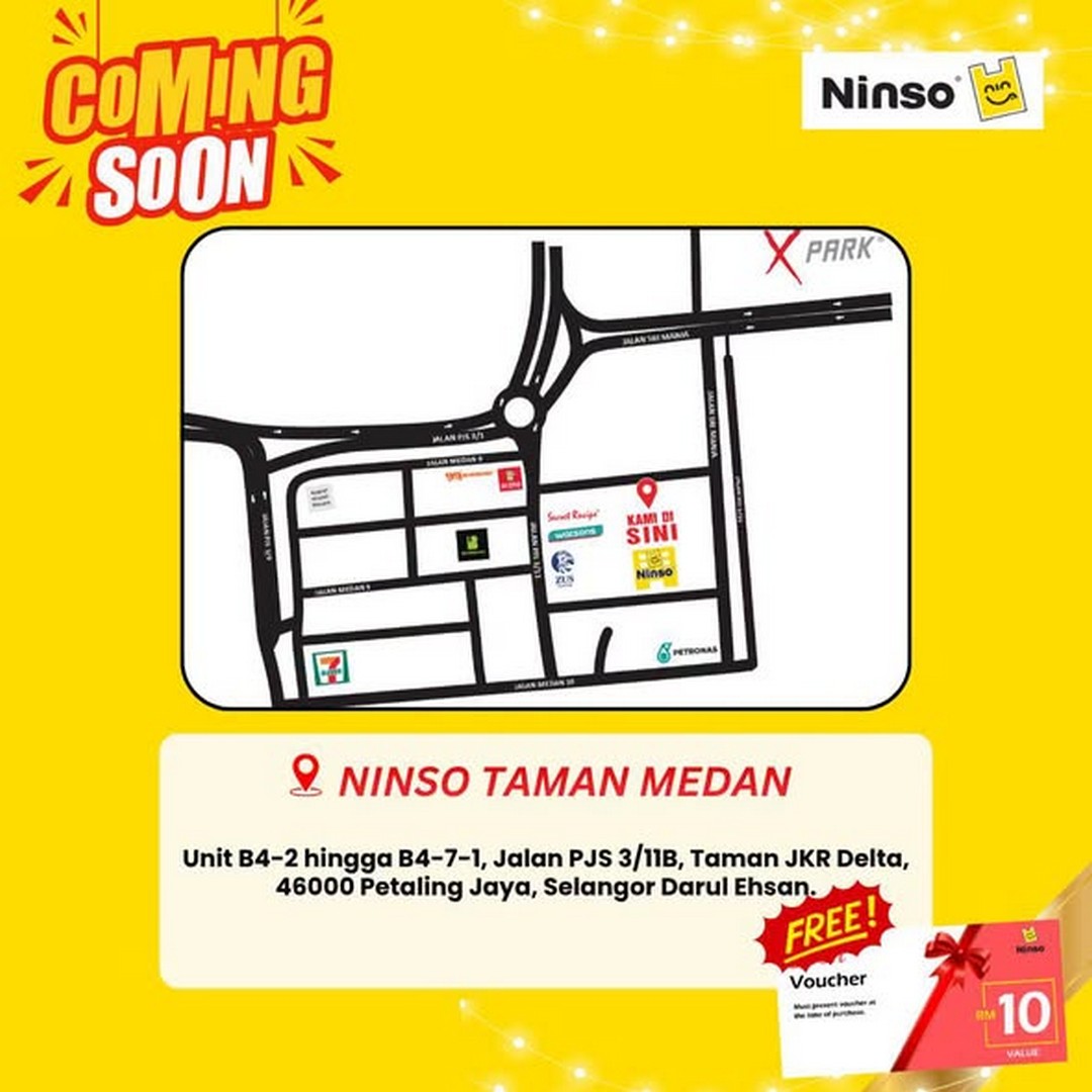 Ninso-Taman-Medan-Grand-Opening-Promotion-1 29-31 July 2026: Ninso Taman Medan Grand Opening Promotion: Enjoy RM1.99 Deals, Free Opening Gifts and RM10 Cash Voucher