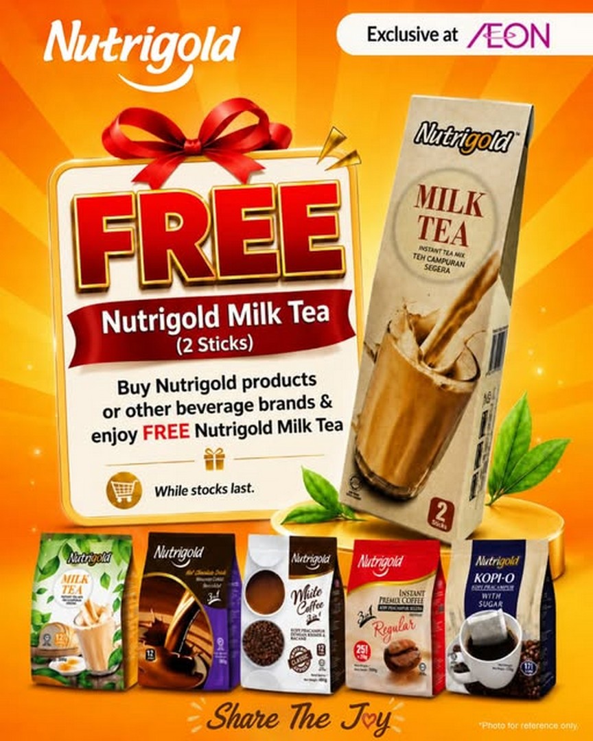 Nutrigold-FREE-Milk-Tea-Gift-Box-Promotion-at-AEON-Malaysia 10 July 2026 onwards: Nutrigold FREE Milk Tea Gift Box Promotion at AEON Malaysia – Buy Nutrigold or Selected Hot Beverage Brands and Receive a Free Gift While Stocks Last