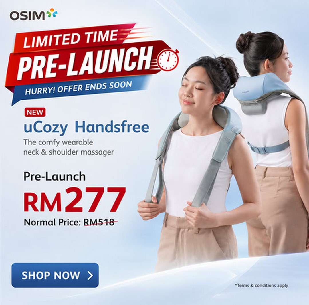 OSIM-Malaysia-uCozy-Handsfree-Best-Selling-Neck-Shoulder 9 July 2026 onwards: OSIM Malaysia uCozy Handsfree Best-Selling Neck & Shoulder Massager Pre-Order Promotion with Special RM277 Online Deal