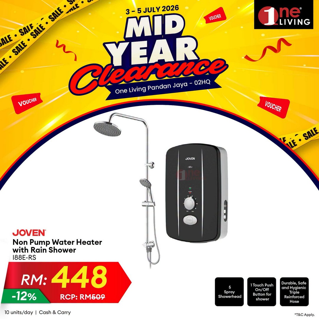 One-Living-Malaysia-Mid-Year-Clearance-Sale-11 3-5 July 2026: One Living Malaysia Mid Year Clearance Sale with Huge Savings on Air Conditioners, Fans and Water Heaters at Pandan Jaya