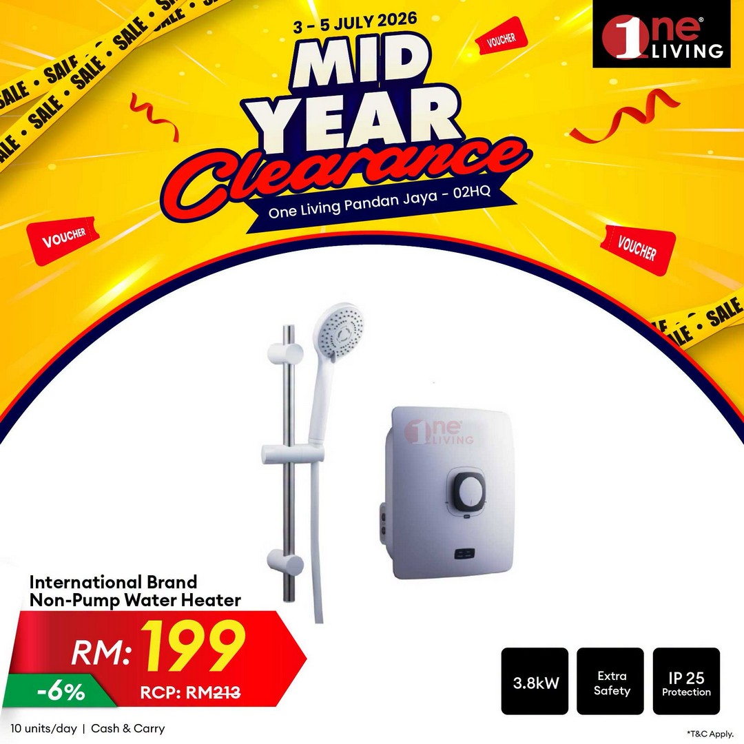 One-Living-Malaysia-Mid-Year-Clearance-Sale-12 3-5 July 2026: One Living Malaysia Mid Year Clearance Sale with Huge Savings on Air Conditioners, Fans and Water Heaters at Pandan Jaya