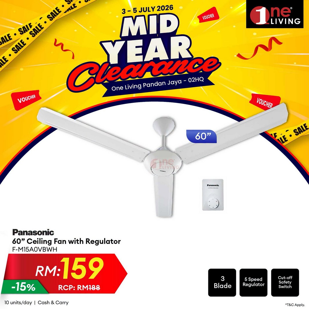 One-Living-Malaysia-Mid-Year-Clearance-Sale-14 3-5 July 2026: One Living Malaysia Mid Year Clearance Sale with Huge Savings on Air Conditioners, Fans and Water Heaters at Pandan Jaya