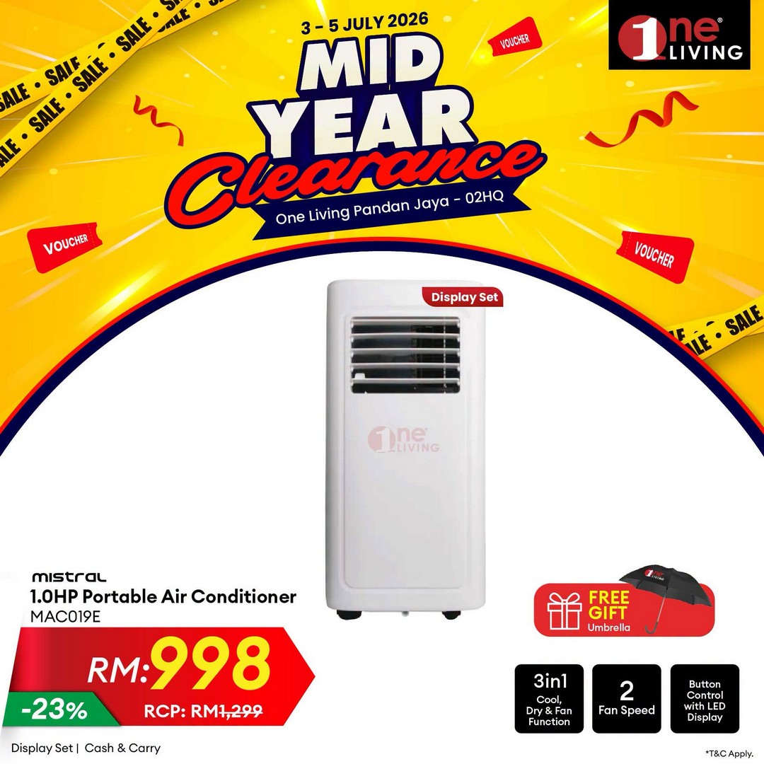 One-Living-Malaysia-Mid-Year-Clearance-Sale-15 3-5 July 2026: One Living Malaysia Mid Year Clearance Sale with Huge Savings on Air Conditioners, Fans and Water Heaters at Pandan Jaya