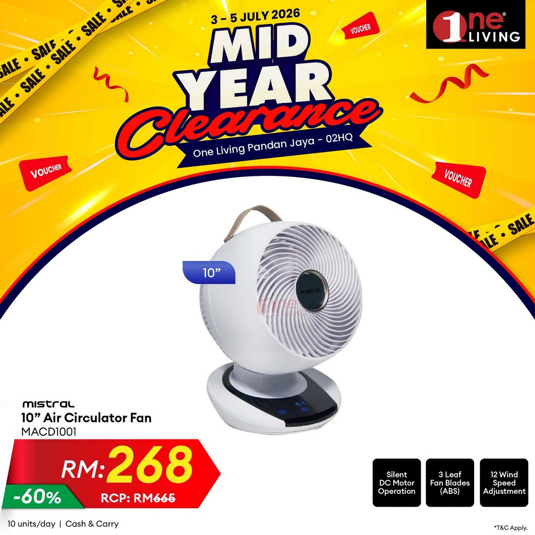 One-Living-Malaysia-Mid-Year-Clearance-Sale-16 3-5 July 2026: One Living Malaysia Mid Year Clearance Sale with Huge Savings on Air Conditioners, Fans and Water Heaters at Pandan Jaya
