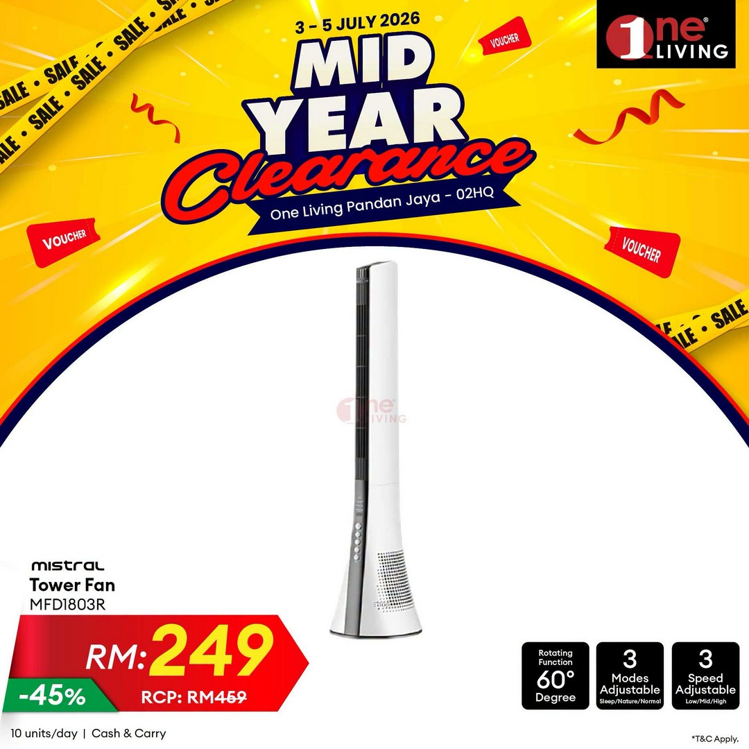 One-Living-Malaysia-Mid-Year-Clearance-Sale-17 3-5 July 2026: One Living Malaysia Mid Year Clearance Sale with Huge Savings on Air Conditioners, Fans and Water Heaters at Pandan Jaya