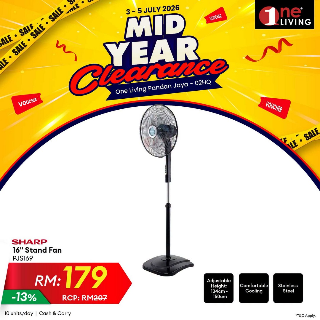 One-Living-Malaysia-Mid-Year-Clearance-Sale-19 3-5 July 2026: One Living Malaysia Mid Year Clearance Sale with Huge Savings on Air Conditioners, Fans and Water Heaters at Pandan Jaya