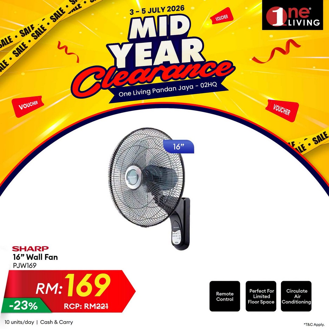 One-Living-Malaysia-Mid-Year-Clearance-Sale-20 3-5 July 2026: One Living Malaysia Mid Year Clearance Sale with Huge Savings on Air Conditioners, Fans and Water Heaters at Pandan Jaya