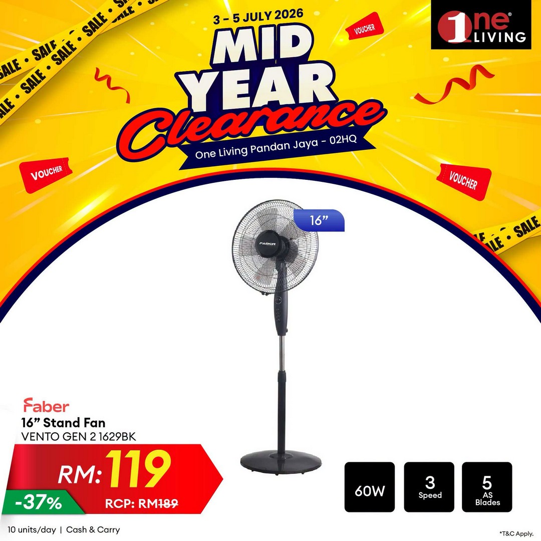 One-Living-Malaysia-Mid-Year-Clearance-Sale-24 3-5 July 2026: One Living Malaysia Mid Year Clearance Sale with Huge Savings on Air Conditioners, Fans and Water Heaters at Pandan Jaya