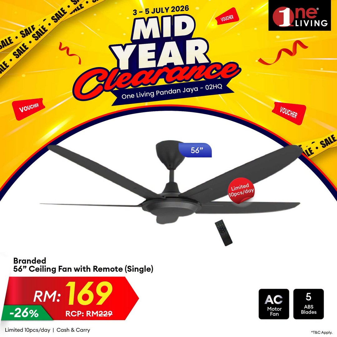 One-Living-Malaysia-Mid-Year-Clearance-Sale-25 3-5 July 2026: One Living Malaysia Mid Year Clearance Sale with Huge Savings on Air Conditioners, Fans and Water Heaters at Pandan Jaya