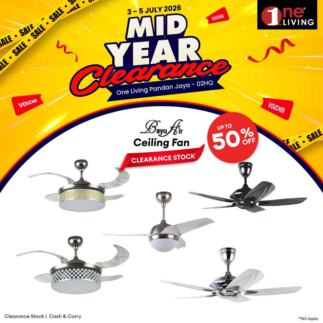 One-Living-Malaysia-Mid-Year-Clearance-Sale-4 3-5 July 2026: One Living Malaysia Mid Year Clearance Sale with Huge Savings on Air Conditioners, Fans and Water Heaters at Pandan Jaya