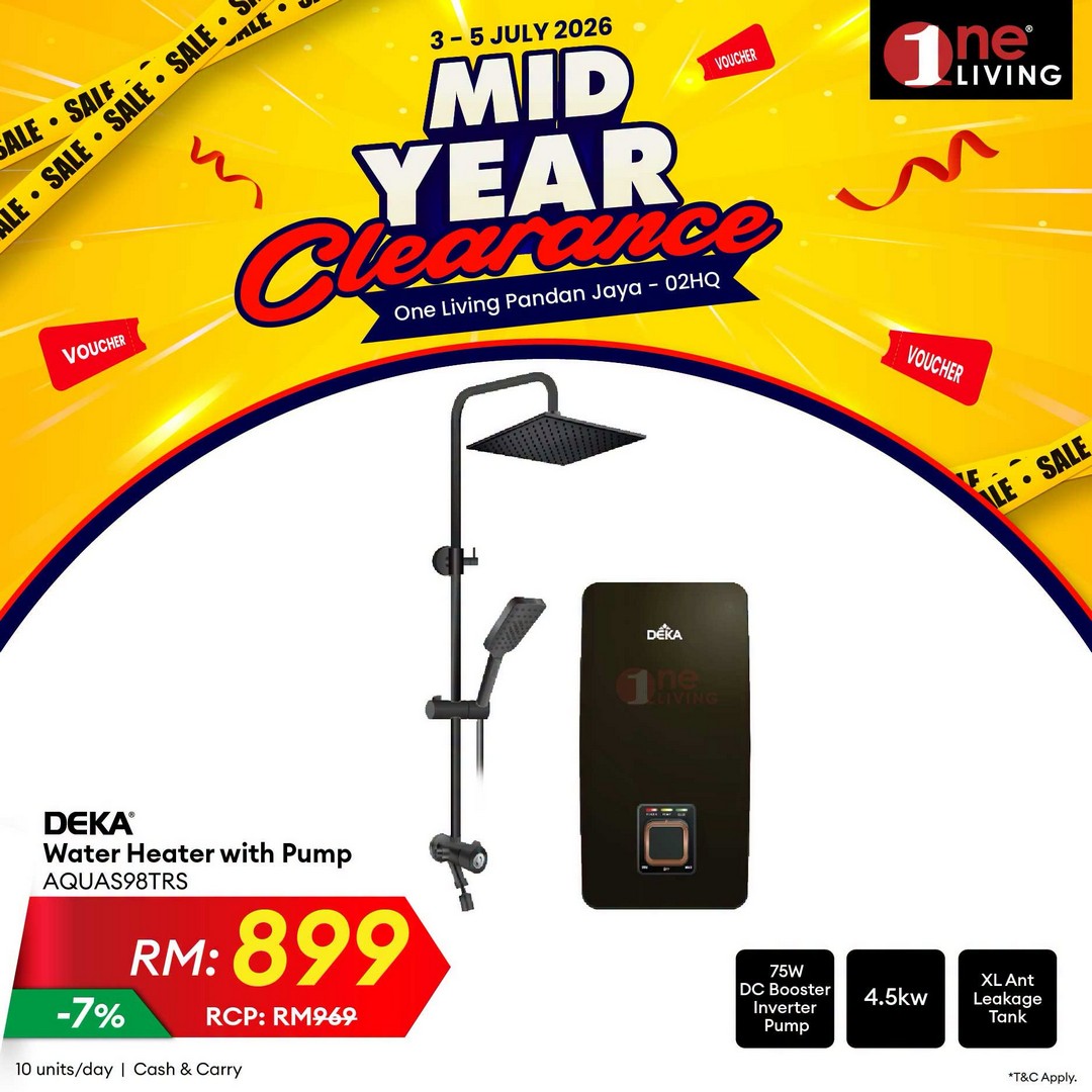 One-Living-Malaysia-Mid-Year-Clearance-Sale-7 3-5 July 2026: One Living Malaysia Mid Year Clearance Sale with Huge Savings on Air Conditioners, Fans and Water Heaters at Pandan Jaya