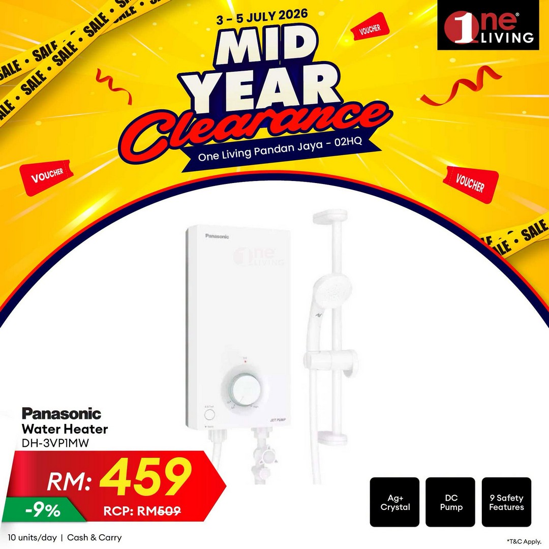 One-Living-Malaysia-Mid-Year-Clearance-Sale-8 3-5 July 2026: One Living Malaysia Mid Year Clearance Sale with Huge Savings on Air Conditioners, Fans and Water Heaters at Pandan Jaya