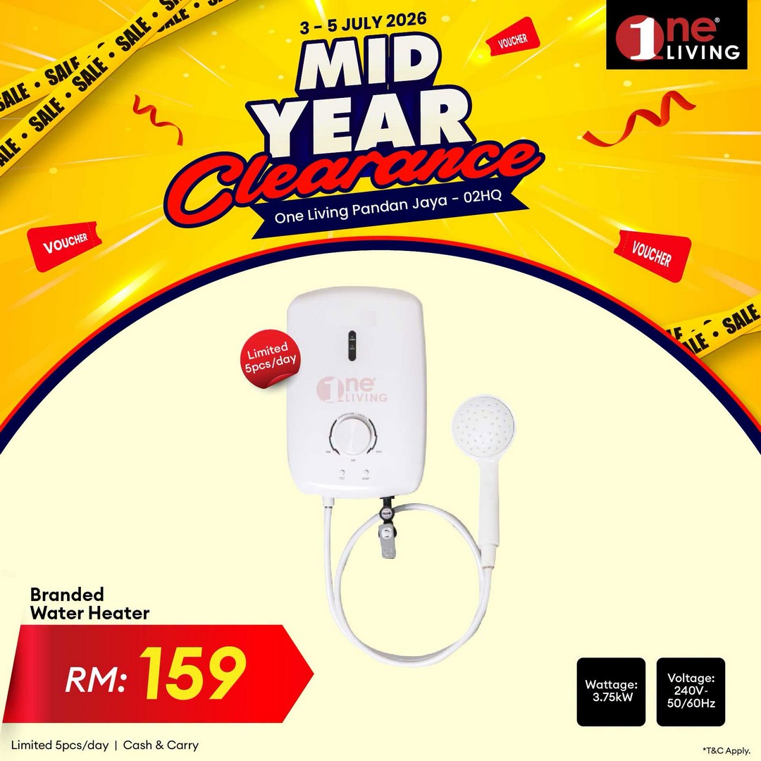 One-Living-Malaysia-Mid-Year-Clearance-Sale-9 3-5 July 2026: One Living Malaysia Mid Year Clearance Sale with Huge Savings on Air Conditioners, Fans and Water Heaters at Pandan Jaya