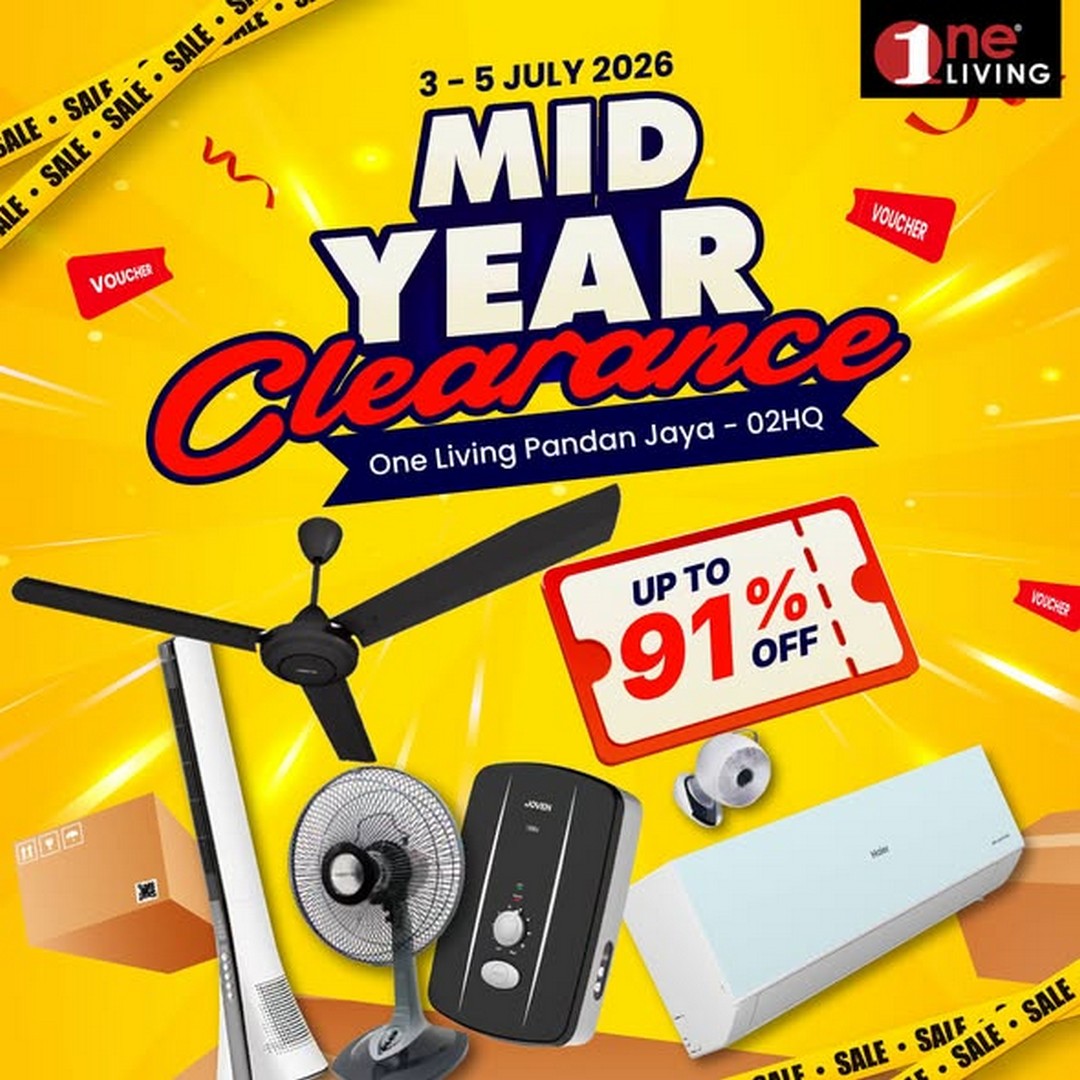 One-Living-Malaysia-Mid-Year-Clearance-Sale 3-5 July 2026: One Living Malaysia Mid Year Clearance Sale with Huge Savings on Air Conditioners, Fans and Water Heaters at Pandan Jaya