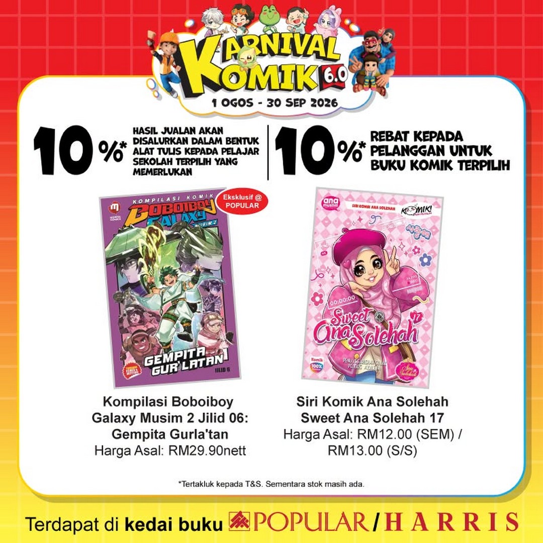 POPULAR-Malaysia-Comic-Carnival-6.0-Promotion-7 1 August – 30 September 2026: POPULAR Malaysia Comic Carnival 6.0 Promotion – Enjoy Comic Rebates, Buy & Win Book Hampers & Great Deals on Stationery and Gadgets