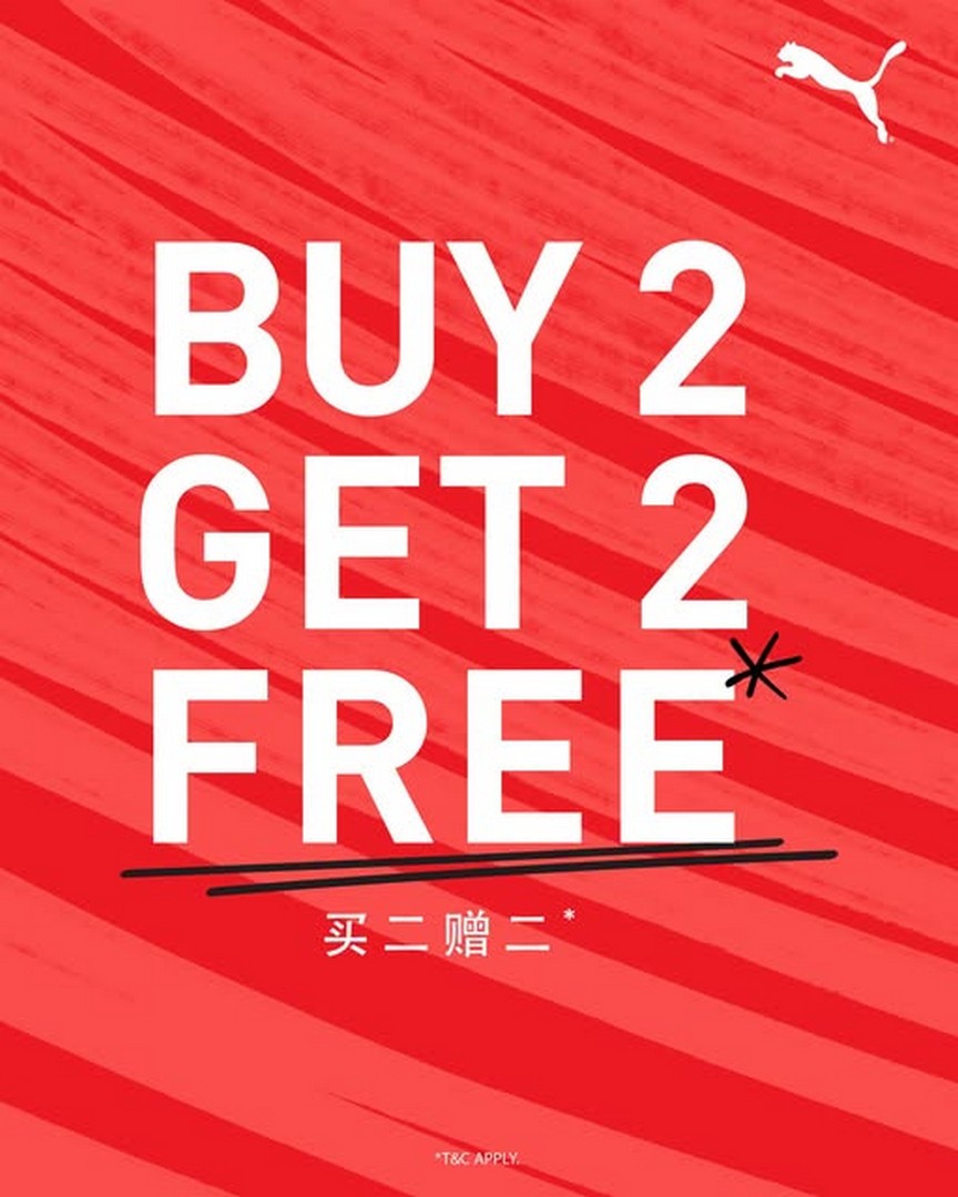 PUMA-Special-Sale-at-Johor-Premium-Outlets 12-31 July 2026: PUMA Special Sale at Johor Premium Outlets – Buy 2 Selected Items and Get 2 Complimentary Selected Items Promotion