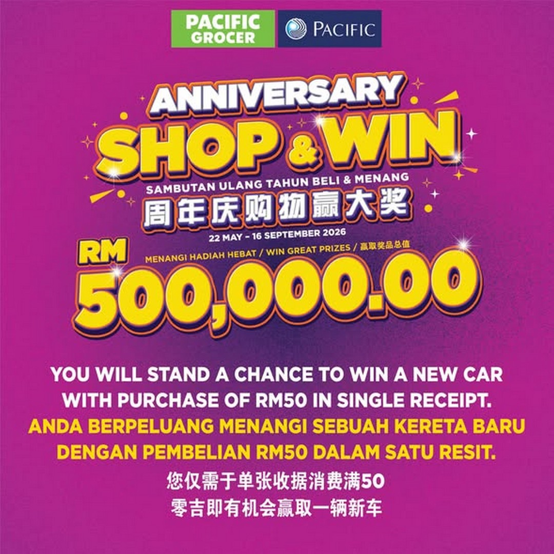 Pacific-Malaysia-58th-Anniversary-Shop-Win-Promotion-1 22 May–16 September 2026: Pacific Malaysia 58th Anniversary Shop & Win Promotion – Spend RM50 and Stand a Chance to Win Cars, Motorcycles, Samsung Appliances and Instant Rewards