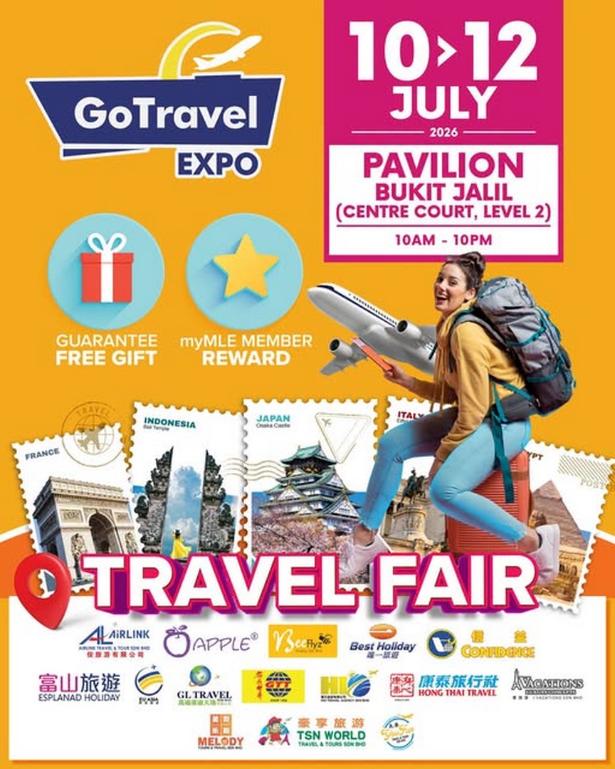 Pavilion-Bukit-Jalil-GoTravel-Expo-Travel-Promotion 10-12 July 2026: Pavilion Bukit Jalil GoTravel Expo Travel Promotion – Exclusive Holiday Deals, Free Gifts and myMLE Member Rewards