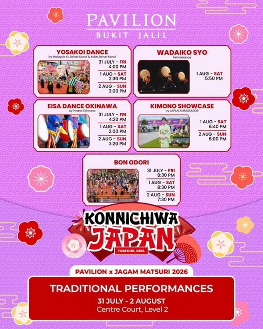 Pavilion-Bukit-Jalil-Japan-Culture-Showcase-Promotion 31 July-2 August 2026: Pavilion Bukit Jalil: Japan Culture Showcase Promotion Event Featuring Traditional Performances and Community Activities