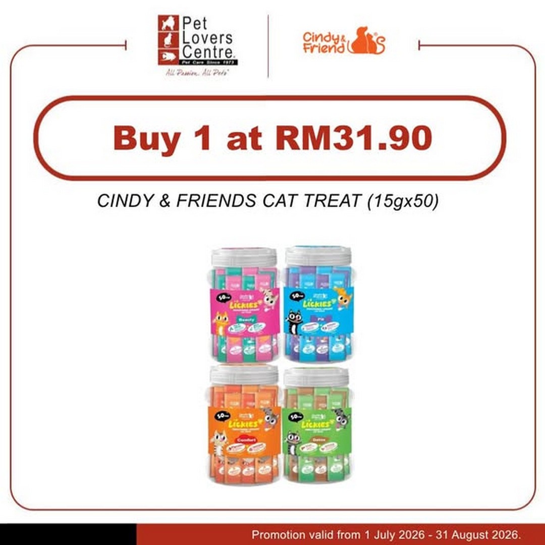 Pet-Lovers-Centre-Malaysia-Cat-Food-Promotion-1 1 July – 31 August 2026: Pet Lovers Centre Malaysia Cat Food Promotion – Save on Cindy & Friends, Vitalplus and Wanpy Cat Food & Treats at Stores Nationwide