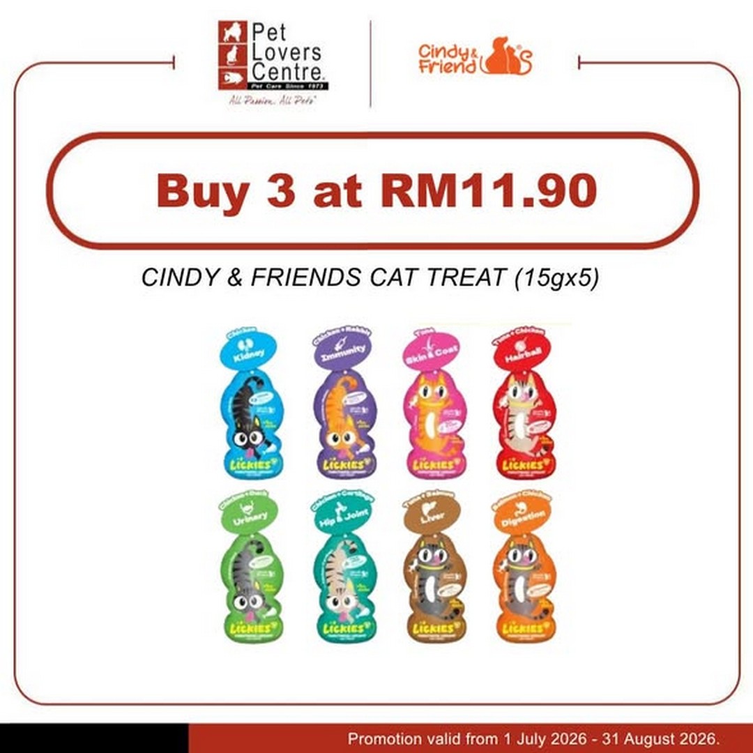 Pet-Lovers-Centre-Malaysia-Cat-Food-Promotion 1 July – 31 August 2026: Pet Lovers Centre Malaysia Cat Food Promotion – Save on Cindy & Friends, Vitalplus and Wanpy Cat Food & Treats at Stores Nationwide