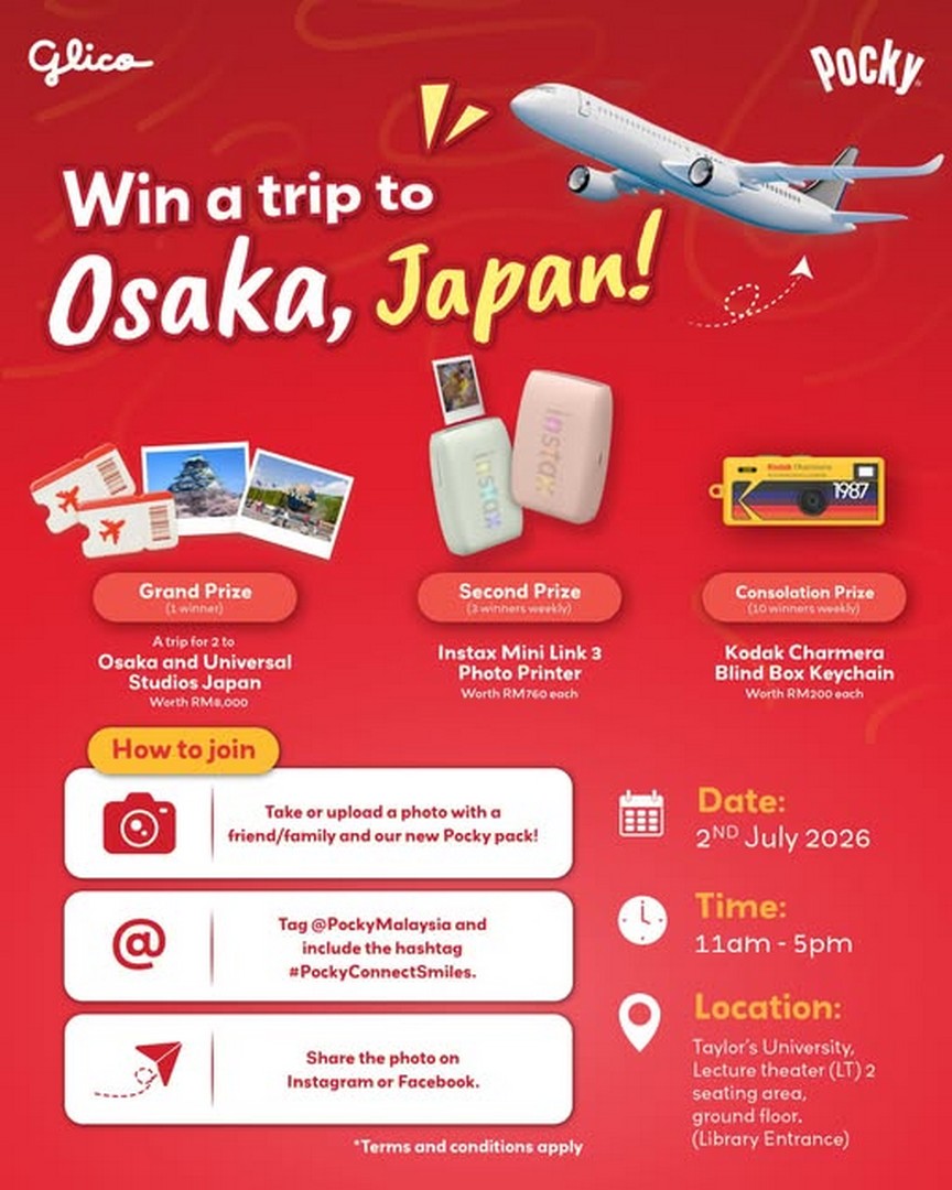 Pocky-Malaysia-Discover-the-New-Tastier-Pocky-at-Taylors-University-Pop-Up 2 July 2026: Pocky Malaysia Discover the New Tastier Pocky at Taylor's University Pop-Up Event and Win a Trip to Osaka, Japan Promotion