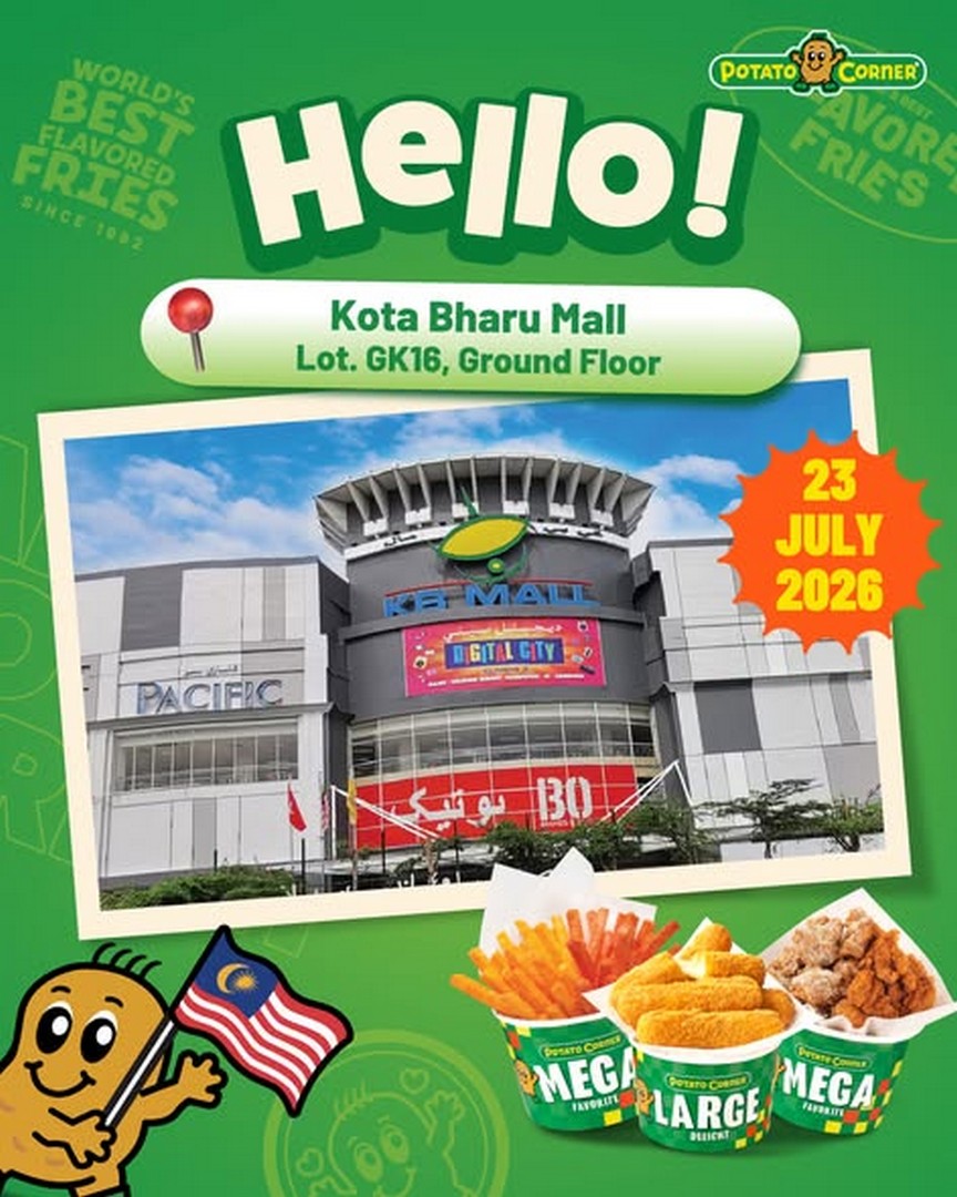 Potato-Corner-Malaysia-300-FREE-Fries-Giveaway-Promotion 23 July 2026: Potato Corner Malaysia 300 FREE Fries Giveaway Promotion at Kota Bharu Mall – Limited 300 Servings with Fun Activities