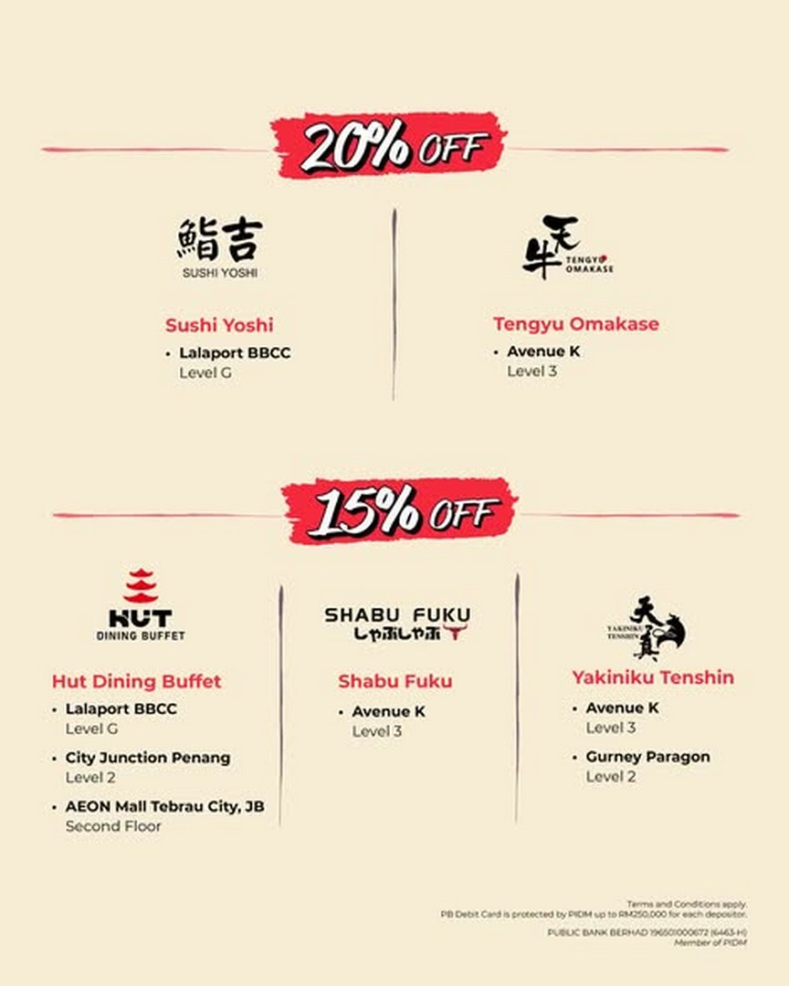 Public-Bank-PB-Card-Japanese-Dining-Promotion-1 1 July 2026 – 30 June 2027: Public Bank PB Card Japanese Dining Promotion – Enjoy Up to 20% Savings at Selected Japanese Restaurants in Malaysia