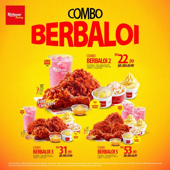 Richeese-Factory-Malaysia-July-Promotion-–-Free-Chicken-Bites-1 8 July 2026 onwards: Richeese Factory Malaysia July Promotion – Free Chicken Bites, Free Upsize Drink, Ice Cream & Combo Deals from RM19.49