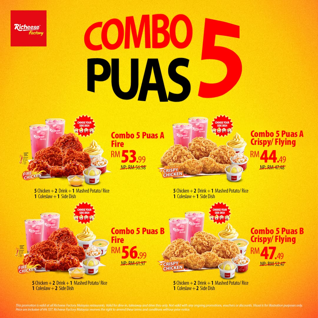 Richeese-Factory-Malaysia-July-Promotion-–-Free-Chicken-Bites-5 8 July 2026 onwards: Richeese Factory Malaysia July Promotion – Free Chicken Bites, Free Upsize Drink, Ice Cream & Combo Deals from RM19.49