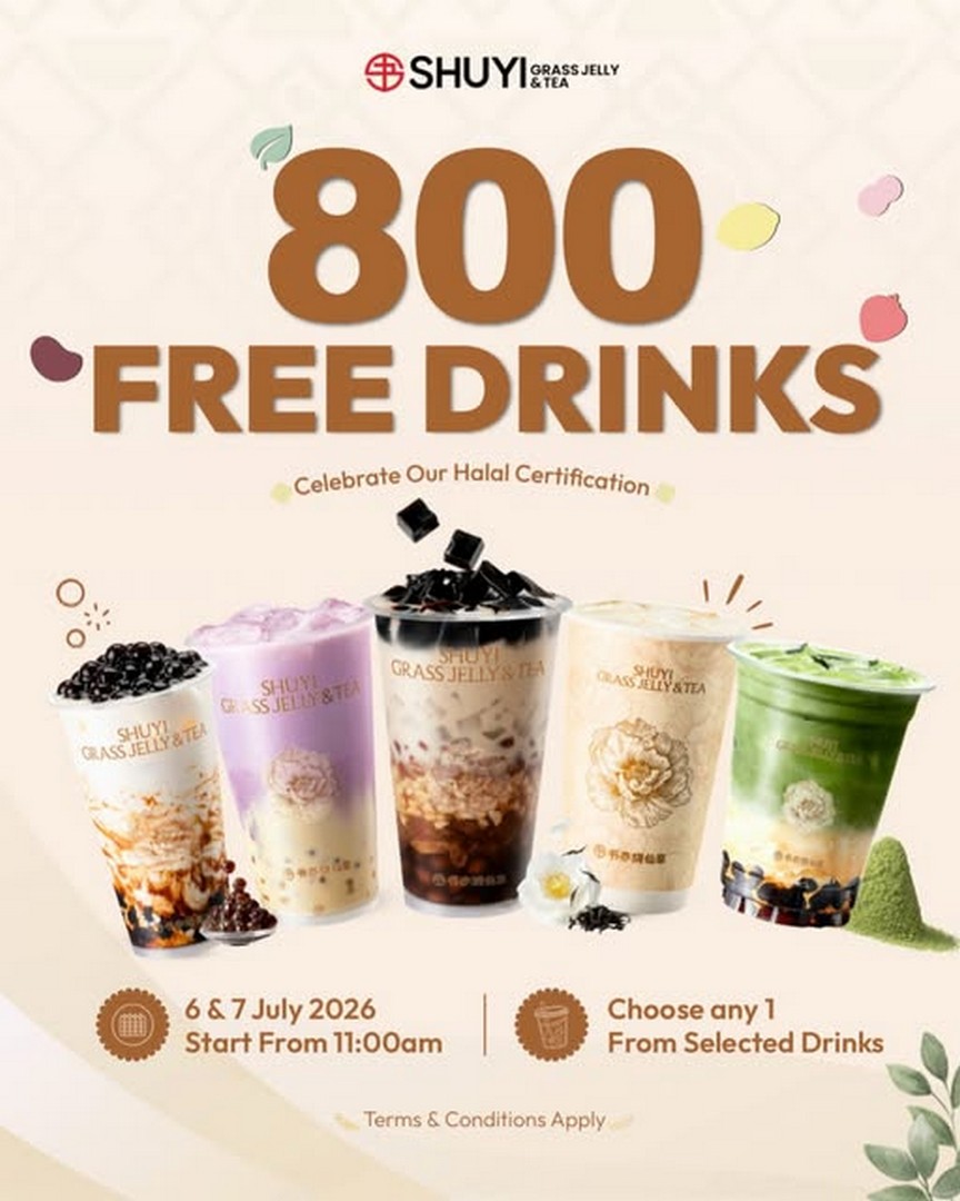 SHUYI-Malaysia-Official-Halal-Celebration-FREE-Drinks-Promotion 6-7 July 2026: SHUYI Malaysia Official Halal Celebration FREE Drinks Promotion – Grab One of 800 Free Drinks Daily at Selected Outlets