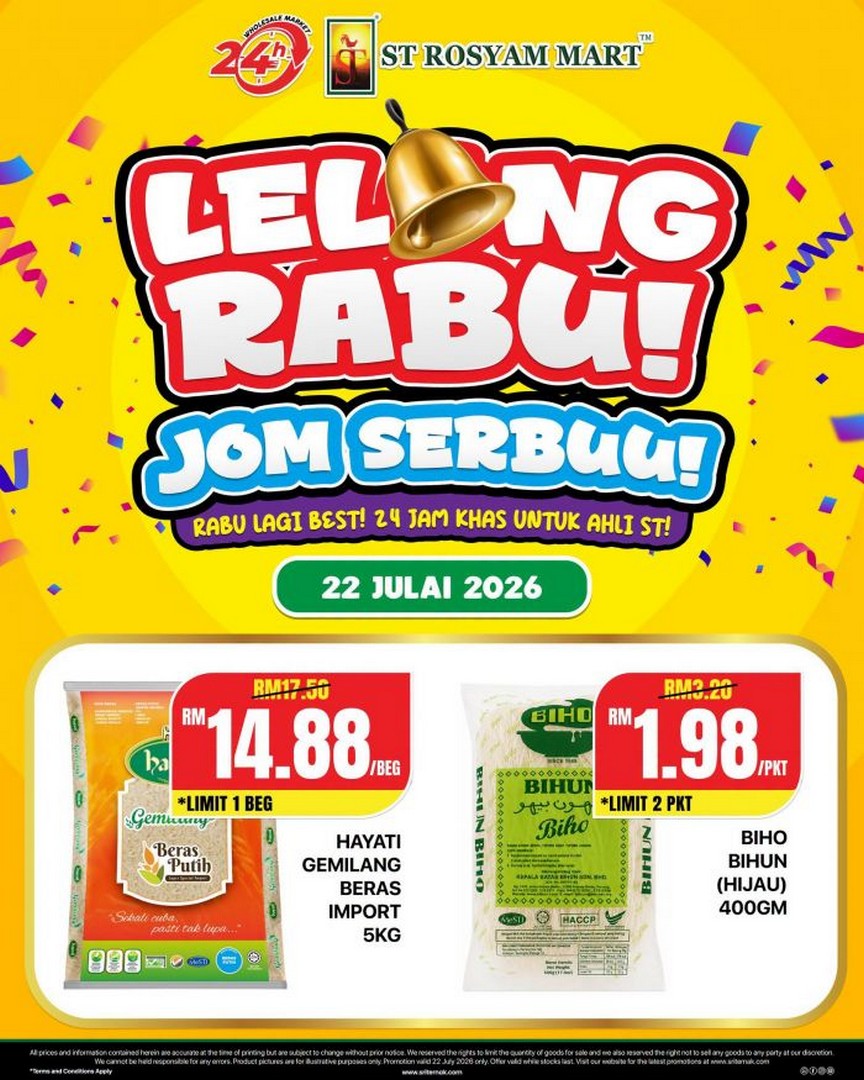 ST-Rosyam-Mart-Lelong-Rabu-Promotion-Fresh-Produce-and-Daily-Essentials-1 22 July 2026: ST Rosyam Mart Lelong Rabu Promotion, Fresh Produce and Daily Essentials Deals Including Cabbage at RM0.98/KG